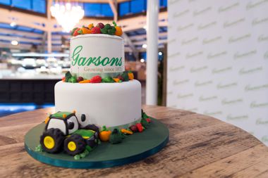 Cake at marketing and PR launch of Garsons Restaurant, Esher, Surrey
